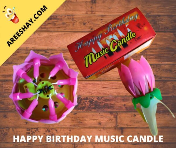 Music Candle Flower Type Pink Color
