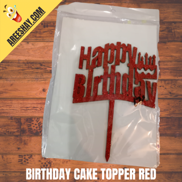 Birthday Cake Topper Red