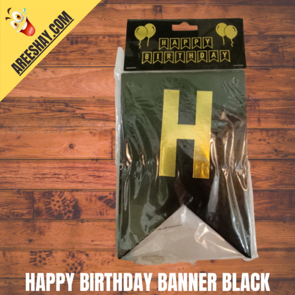 Happy Birthday Black Banner