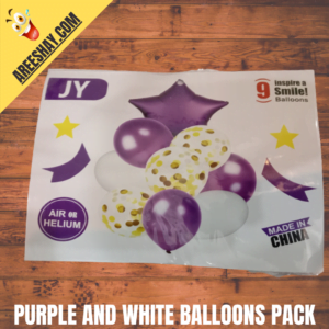 Purple and white Balloons 09 PCS