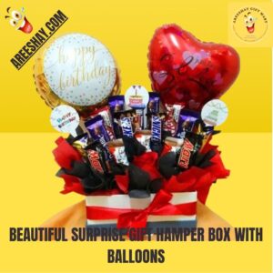 BEAUTIFUL SURPRISE GIFT HAMPER BOX WITH BALLOONS