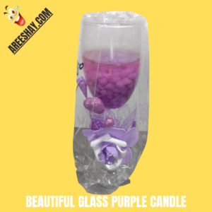 BEAUTIFUL GLASS PURPLE CANDLE