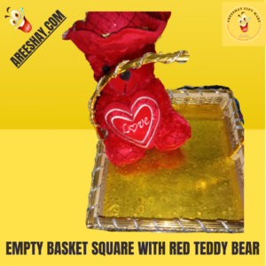 EMPTY BASKET SQUARE WITH RED TEDDY