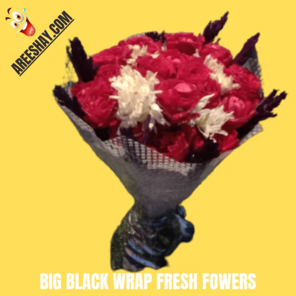 BIG BLACK WRAP FRESH FLOWERS