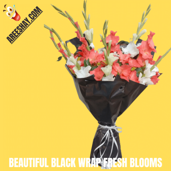 BEAUTIFUL BLACK WRAP FRESH FLOWERS