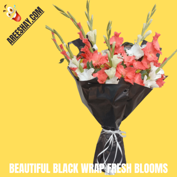 BEAUTIFUL BLACK WRAP FRESH FLOWERS