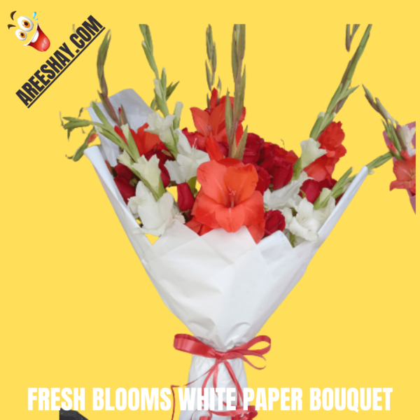 FRESH BLOOMS WHITE PAPER BOUQUET