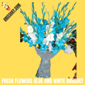 FRESH FLOWERS BLUE AND WHITE BOUQUET