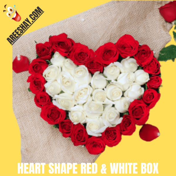 HEART SHAPE RED & WHITE BOX