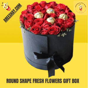 ROUND SHAPE FRESH FLOWERS GIFT BOX