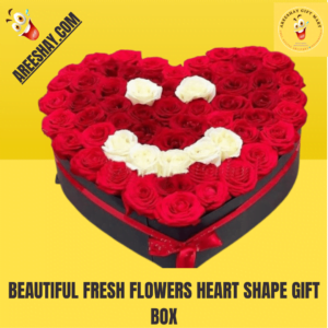 BEAUTIFUL FRESH FLOWERS HEART SHAPE GIFT BOX