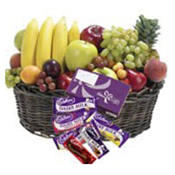 Fruits Gift Basket With Chocolates