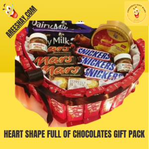 HEART SHAPED SHAPE CHOCOLATE GIFT HAMPER MADE WITH CHOCOLATES