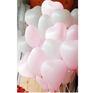 Heart Shape Pink & White Balloons