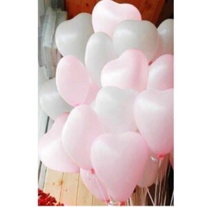 Heart Shape Pink & White Balloons