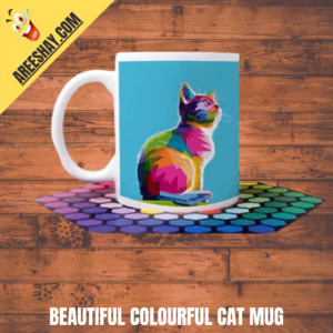 BEAUTIFUL COLOURFUL CAT MUG