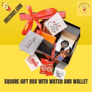 SQUARE GIFT BOX WITH WATCH AND WALLET