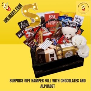 SURPRISE GIFT HAMPER FULL WITH CHOCOLATES AND ALPHABET