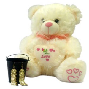 Teddy Bear and Earrings Combo | Gift Basket