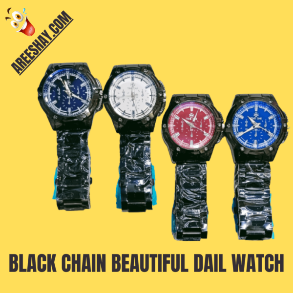 BLACK CHAIN BEAUTIFUL DAIL WATCH