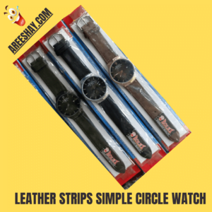 LEATHER STRIPS SIMPLE CIRCLE WATCH
