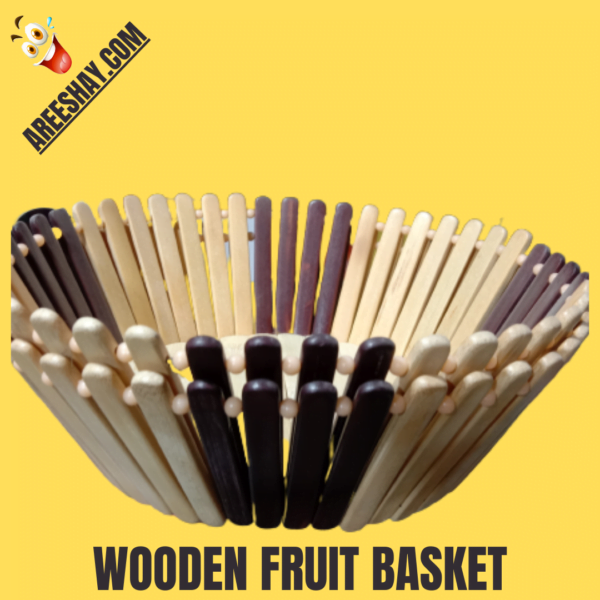 Wooden Fruit & Artificial Gift Basket