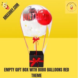 EMPTY GIFT BOX WITH BOBO BALLOONS RED THEME