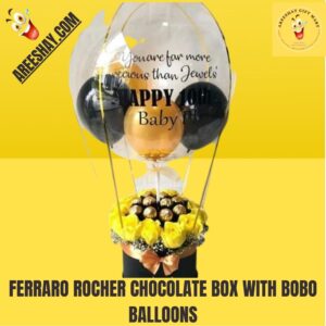 FERRARO ROCHER CHOCOLATE BOX WITH BOBO BALLOONS