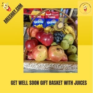 GET WELL SOON GIFT BASKET WITH JUICES.