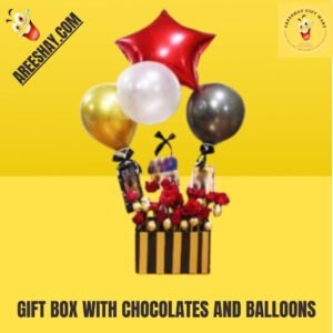 GIFT BOX WITH CHOCOLATES AND BALLOONS