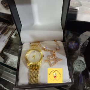 GOLDEN COLOUR HAND WATCH FOR LADIES