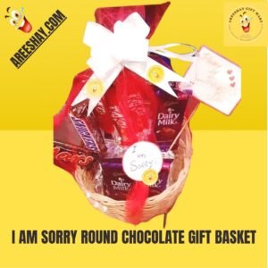 I AM SORRY ROUND CHOCOLATE GIFT BASKET.