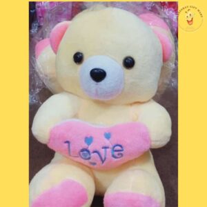 SMALL YELLOW AND PINK LOVLY TEDDY