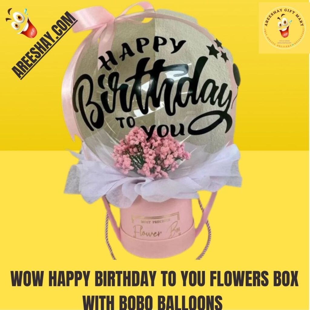 WOW HAPPY BIRTHDAY TO YOU FLOWERS BOX WITH BOBO BALLOONS Send Gifts wow-happy-birthday-to-you-flowers-box-with-bobo-balloons-send-gifts