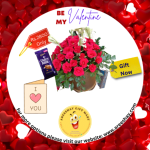 RED ROSES ROUND FLOWERS BOX WITH CHOCOLATE