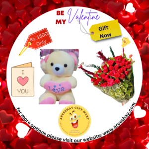 SMALL TEDDY WITH FRESH FLOWERS BOUQUET