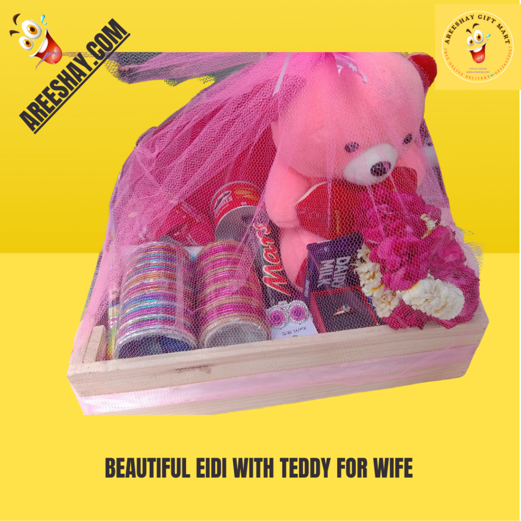 BEAUTIFUL EIDI WITH TEDDY FOR WIFE | Send Gifts To Pakistan | Same Day ...