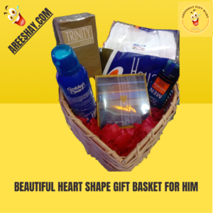 BEAUTIFUL HEART SHAPE GIFT BASKET FOR HIM