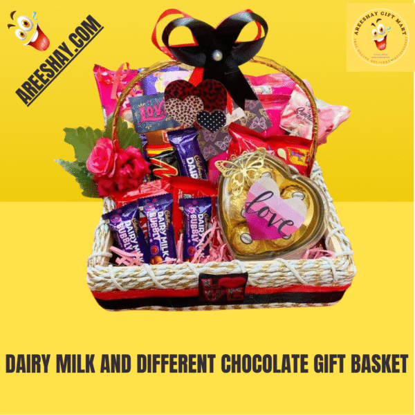 DAIRY MILK AND DIFFERENT CHOCOLATE GIFT BASKET