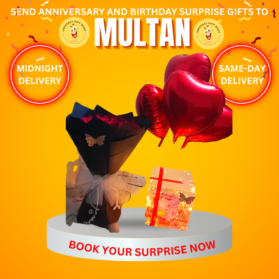 ACRYLIC BOX WITH CAKE AND FLOWERS BOUQUET AND HEART SHAPE BALLOONS